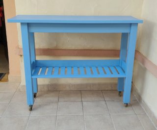 Mueble auxiliar madera con ruedas