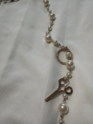 Collana perline charms macchina cucito forbici