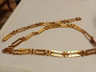 Pulsera y Gargantilla dorada con Piedras Azules
