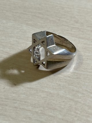 Anillo Estrella de David Plata