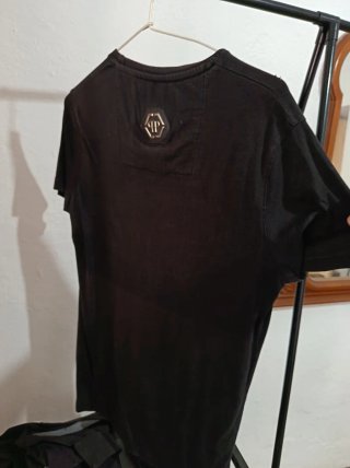 Camiseta Philipp Plein Calavera Brillante Negra