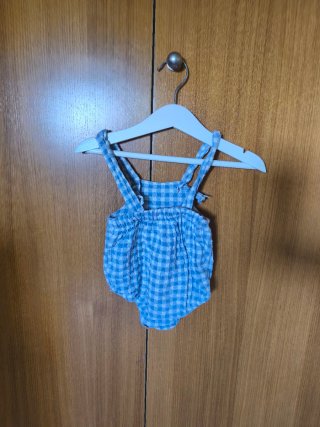 Peto bebé cuadros azul Vichy