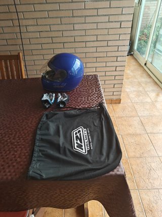 Casco Moto NZI Azul Marino Talla XS + Guantes XXXS