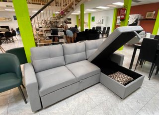 Sofá Cama Gris con Arcón Reversible