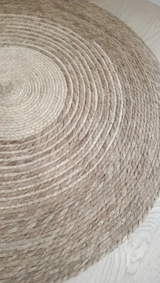Alfombra Redonda Fibra Natural Estilo Boho-Nórdico