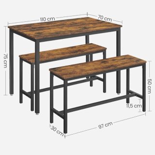 Mesa Comedor Cocina Madera y Metal