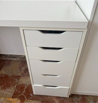 Escritorio Blanco Ikea con Cajonera