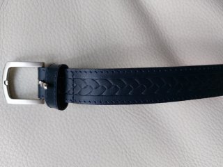 Cinturón infantil trenzado azul marino 80cm