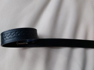 Cinturón infantil trenzado azul marino 80cm