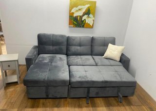 Sofá Cama Gris con Arcón Reversible
