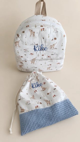 Mochila y neceser infantil Kike