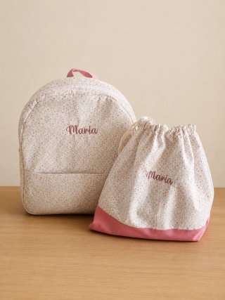 Mochila y neceser floral 'Maria'