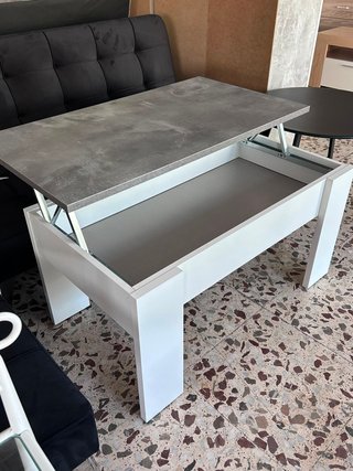 OFERTA!! MESA DE CENTRO ELEVABLE GRIS Y BLANCA
