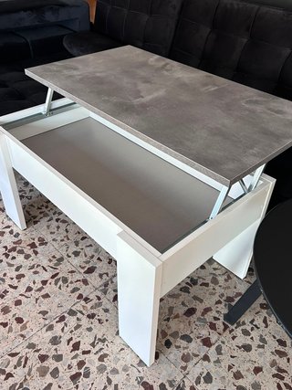 OFERTA!! MESA DE CENTRO ELEVABLE GRIS Y BLANCA