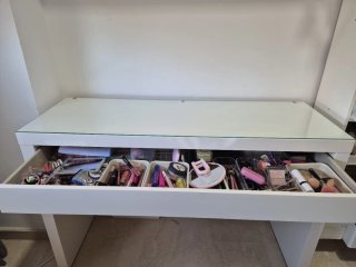 Tocador IKEA MALM Blanco y Cristal