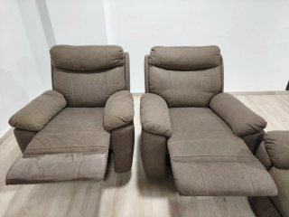 Conjunto Sofás Reclinables Marrón