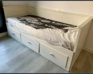 Sofá Cama Blanco con Cajones