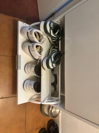 Zapatero blanco madera y metal