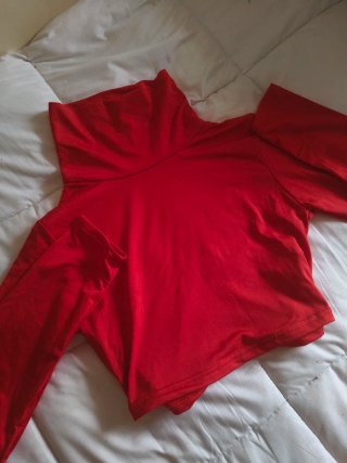 Top brillante malla negro talla única