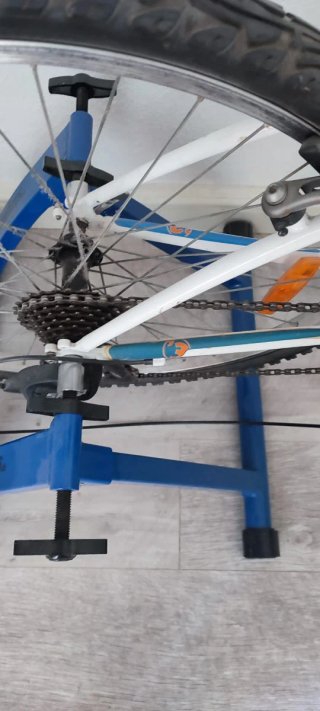 Bicicleta blanca + rodillo