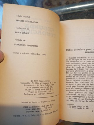 Lote 3 Libros Isaac Asimov - Saga Fundación (1ª Ed