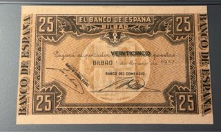 25 Pesetas España 1937 Banco del Comercio