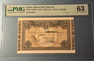 25 Pesetas España 1937 Banco del Comercio