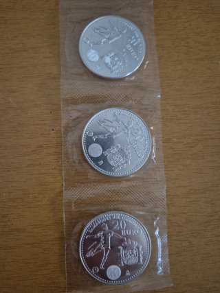 3 Monedas de 20€ Mundial 2010 España