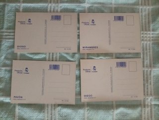 4 Postales Futbolistas Real Madrid. 2005-2006.