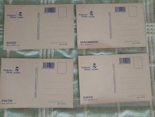 4 Postales Futbolistas Real Madrid. 2005-2006.