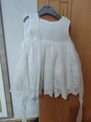 Vestido de ceremonia blanco encaje con braguita