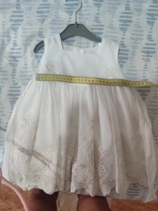 Vestido de ceremonia blanco encaje con braguita