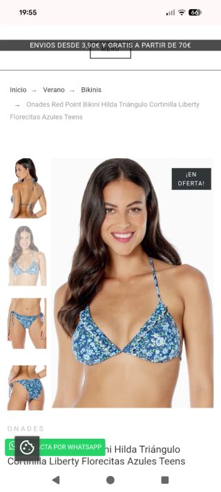 Bikini floral azul y verde nuevo Talla XL