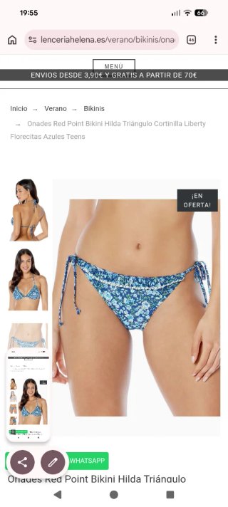 Bikini floral azul y verde nuevo Talla XL