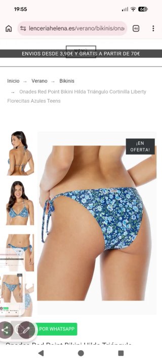 Bikini floral azul y verde nuevo Talla XL