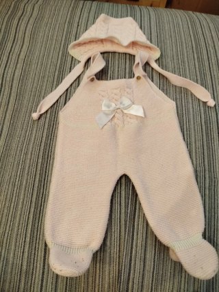 Conjunto bebé punto rosa 3 meses