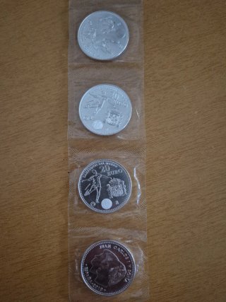 4 Monedas 20€ Mundial 2010 España