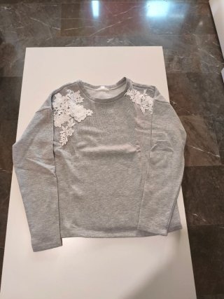 Sudadera Springfield gris con encaje