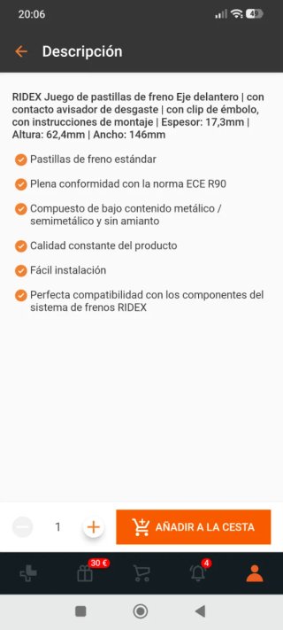 Pastillas de freno RIDEX