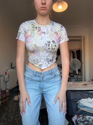 Top Bershka estampado XS