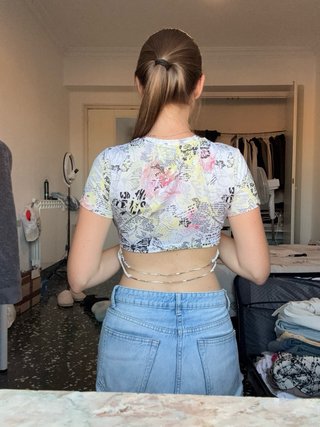 Top Bershka estampado XS