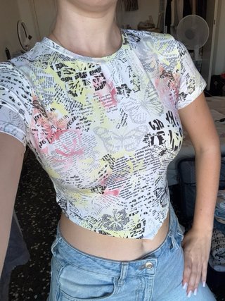 Top Bershka estampado XS