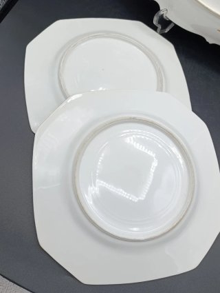 Juego bandeja y platos antiguos porcelana francesa