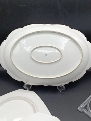 Juego bandeja y platos antiguos porcelana francesa