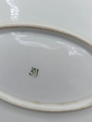 Juego bandeja y platos antiguos porcelana francesa