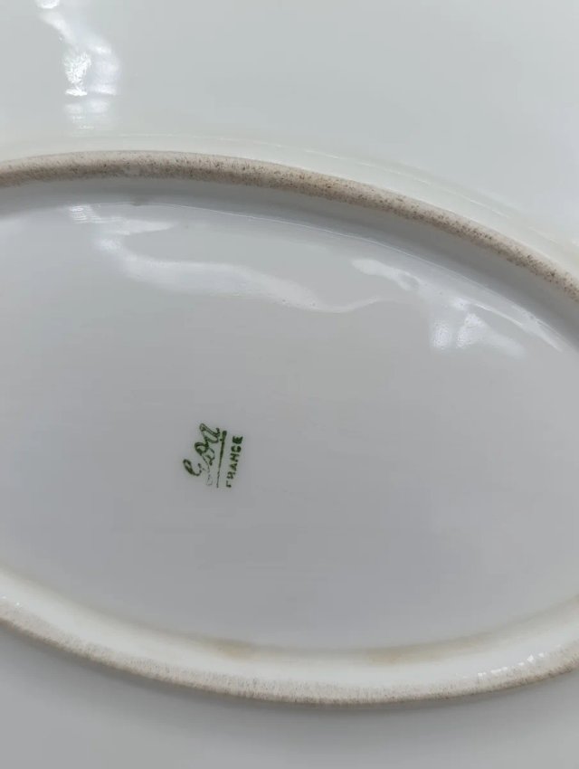 Juego bandeja y platos antiguos porcelana francesa