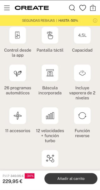 Robot Cocina IKOHS Chefbot Touch + Vapor