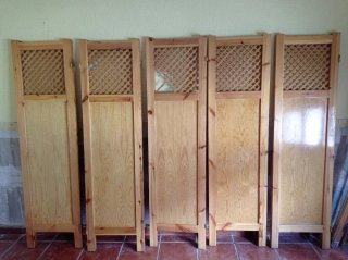Biombo de madera 5 cuerpos