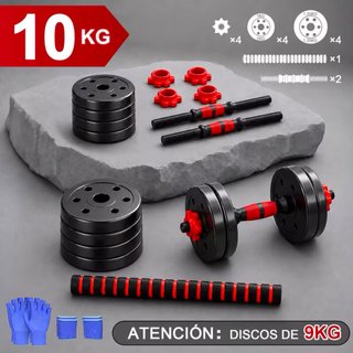 Set Mancuernas 10/15/20 kg + Barra