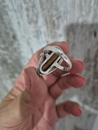 Anillo Plata Talla 16 Ojo de Tigre